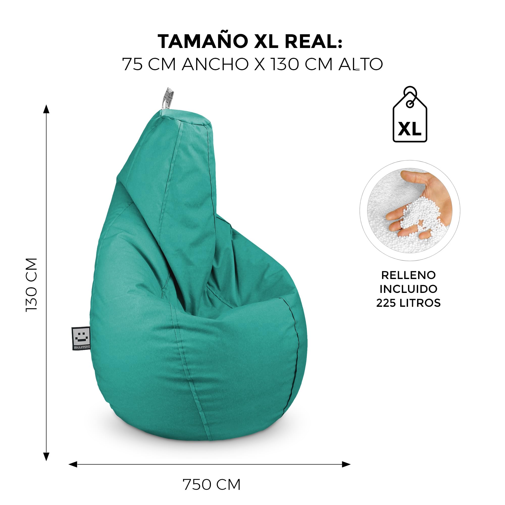 Happers Pouf Salon et Jardin Naylim Mat Turquoise XL