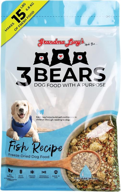 Ração seca para cães Grandma Lucy's 3 Bears Fish com peixe liofilizado – 1,36 kg