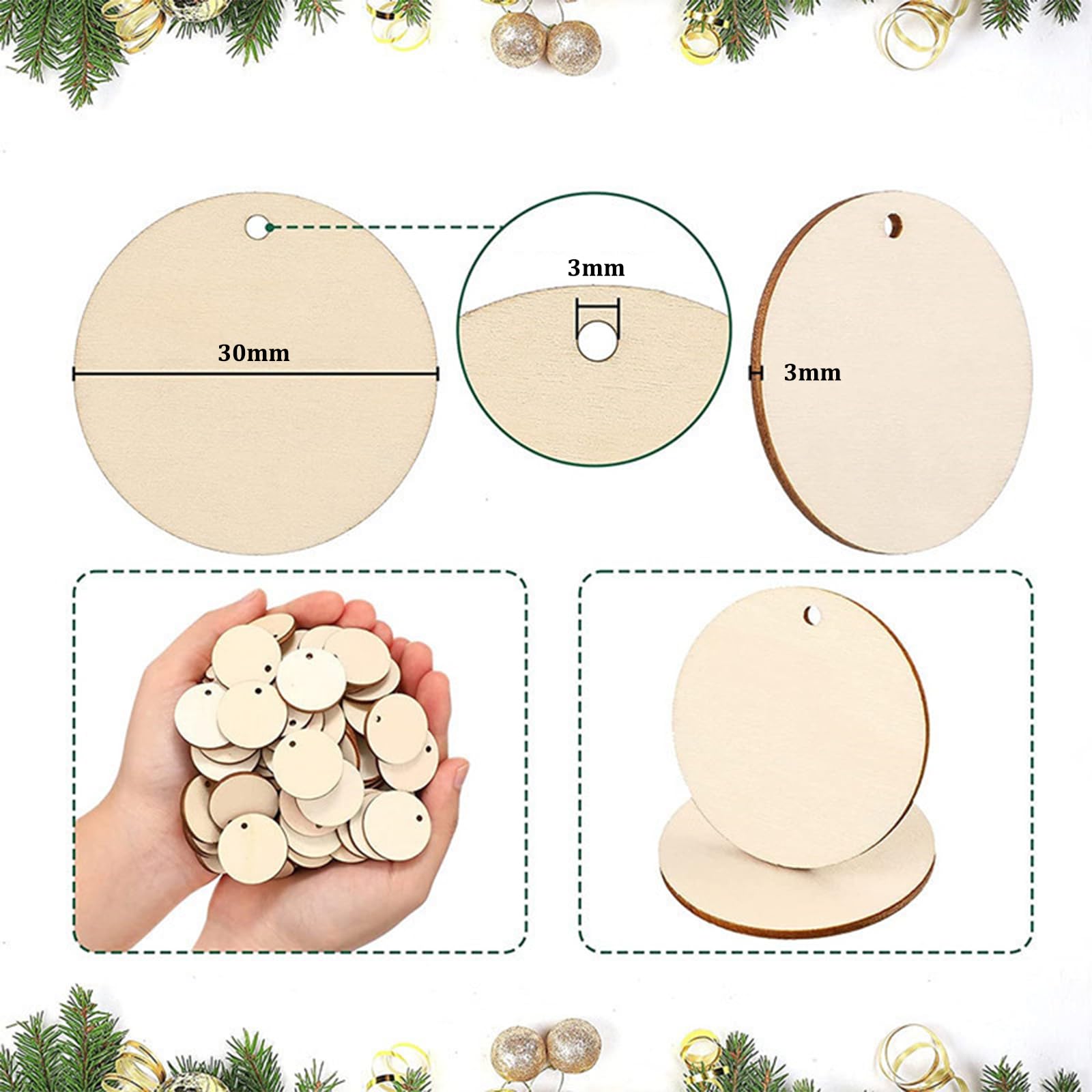 Schijven om te knutselen, rond, 10 stuks met een diameter van 10 cm, glad geslepen, onderzetters van hout, knutselhout, houtplaatjes voor brandschilderen, houten platen 3 mm (hart