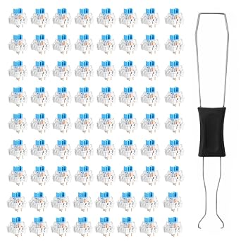 72 PCS Clickers for 3D Prints, Blue Mechanical Keyboard Switches, 3 Pin Blue Clicky Switches with Switch Puller Waterproof Keyboard Clicker Keys Replacement for Gaming Keyboards