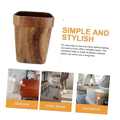 Miniatura 9 de ChildWeet Bote de basura de bambú, marrón claro, parte superior abierta