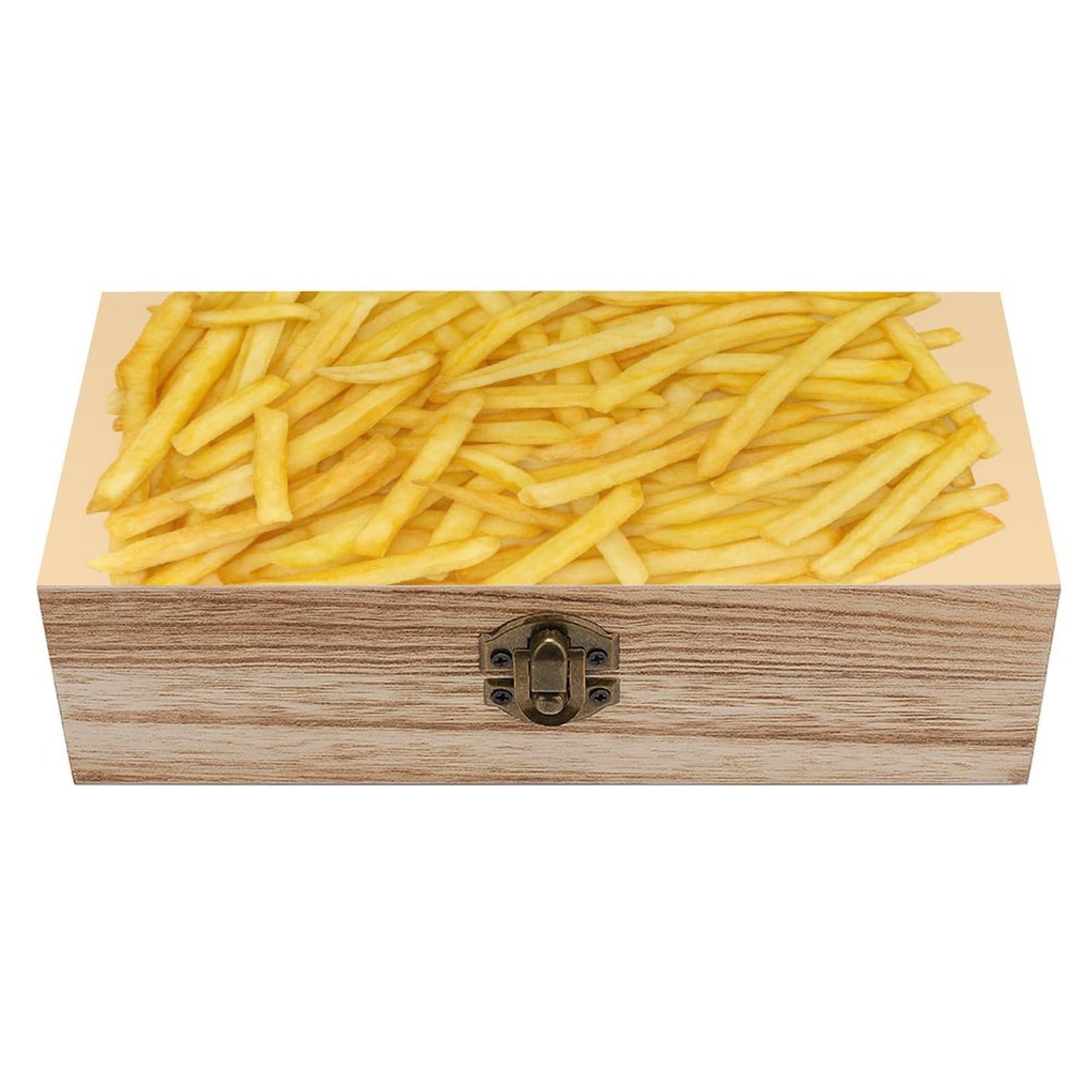 HLBSDM Tasty French Fries Wooden Storage Vintage Keepsake Decorative Boxs
