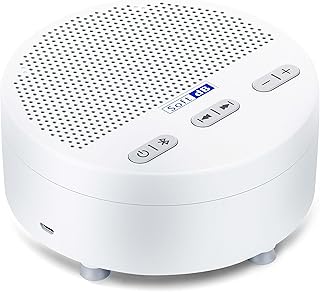 DEEP White Noise Machine & Wireless Bluetooth Speaker - Portable White Noise Machine Non-Looping Sound Long-Lasting Battery Sleep Sound Machine for Babies Kids Adults (White)