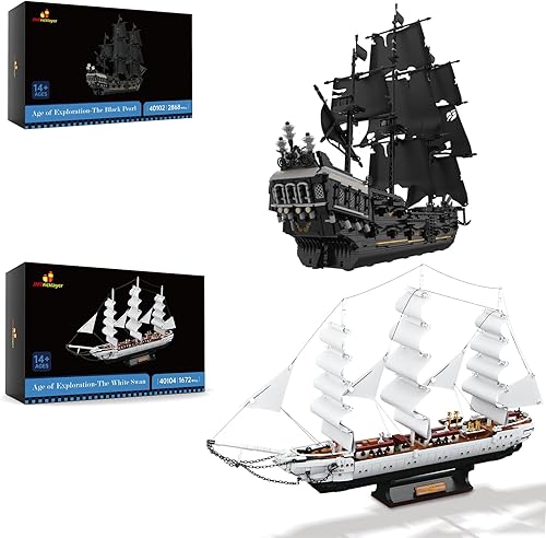 JMBricklayer Kits de construcción de barcos, juguetes de construcción de modelo de barco, juego de modelo de barco pirata, decoración de sala de
