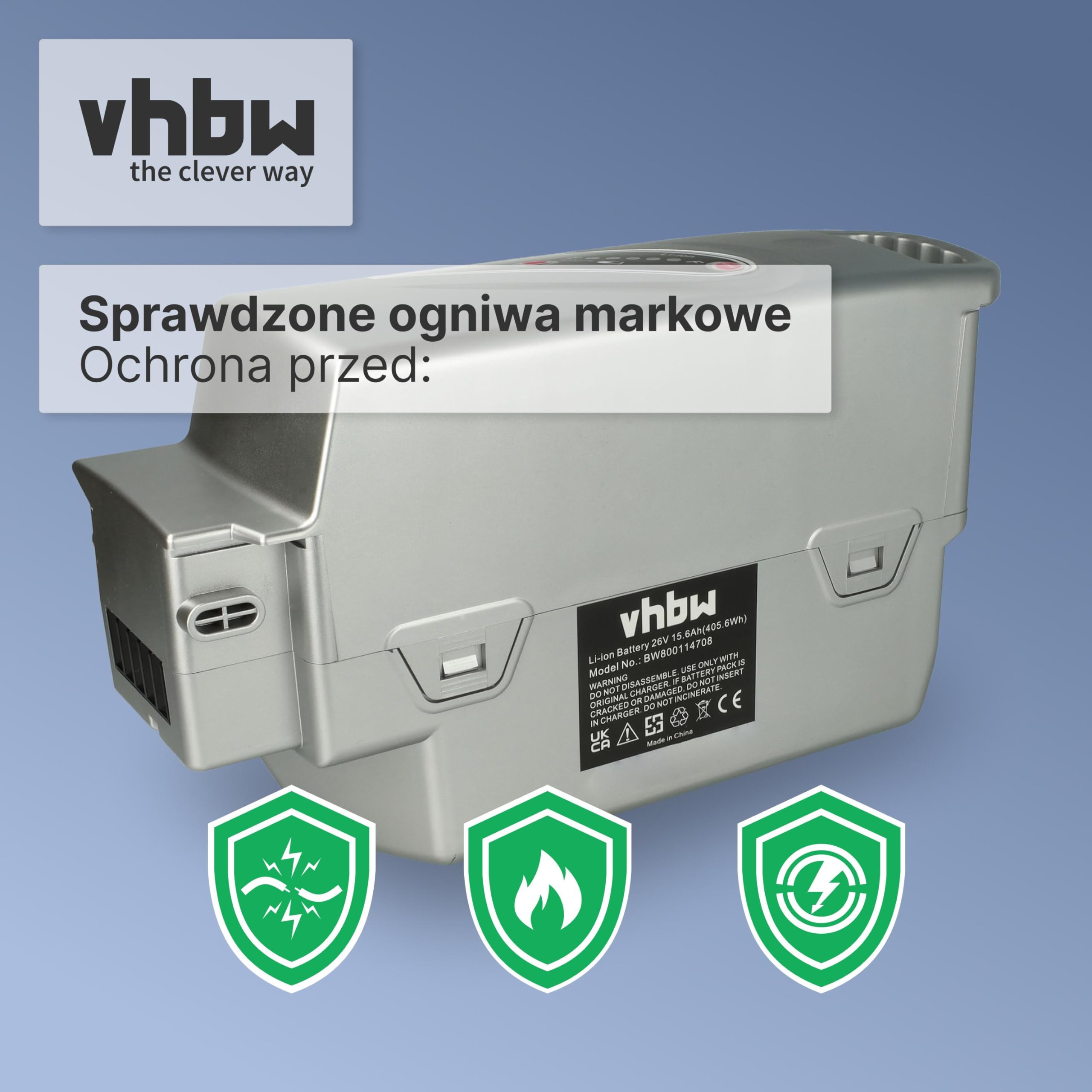 vhbw Akumulator kompatybilny z Kalkhoff Pro Connect S 27, S 11 E-Bike (15,6 Ah, 25,2 V, litowo-jonowy) - srebrny