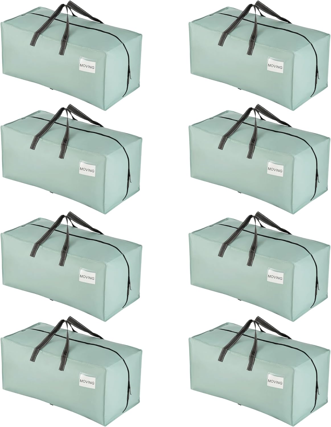 VENO 8 Pack Heavy Duty Moving Bags with Backpack Straps, Zippers & Handles, Extra Large Packing Bags for College Dorm Essentials, Moving Supplies Alternative to Cardboard Moving Boxes