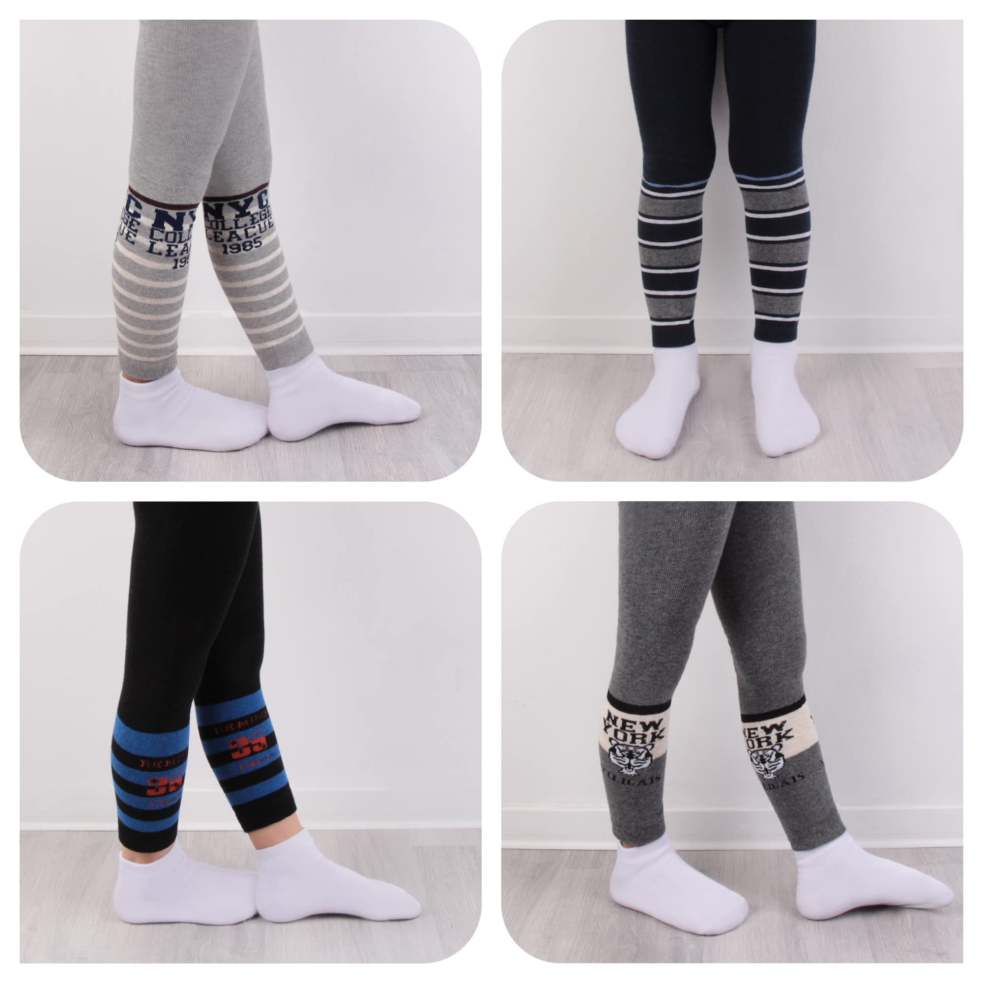 L&K-II Paquet de 5 Garçons Leggings enfantsr Pantalon Pantalon Automne Printemps Coton Longueur Cheville 2777