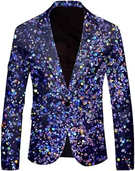 Veste à Paillettes Brillantes Pour Homme - Blazer Costume Coupe Ajustée - Col Revers