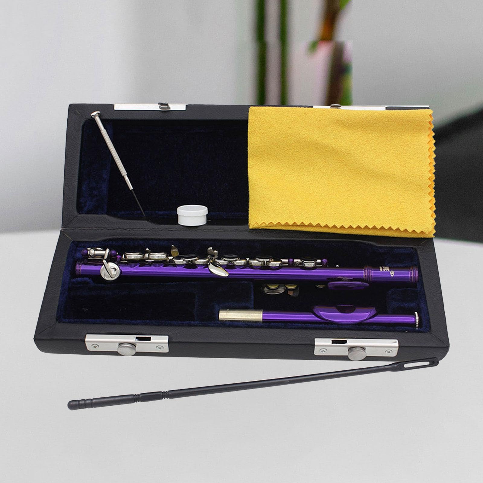 Flauto piccolo in chiave di Do, include custodia rigida e accessori, strumento musicale per esibizioni bandistiche, strumento tradizionale a 16 fori, Viola, 31.5x1.3 centimetri