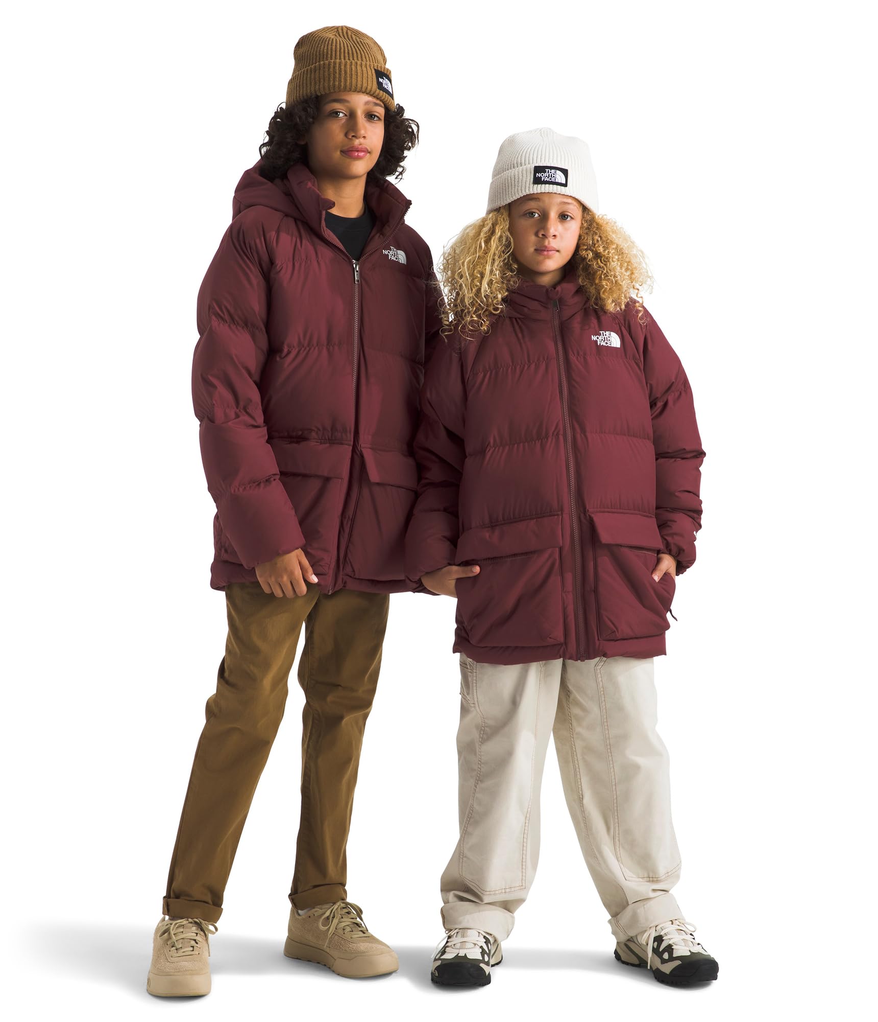 THE NORTH FACE Teen North Down Fleece-Lined Short Parka | 600 Fill Waterfowl Down, Water Repellent, Insulated Hood, & Pockets
