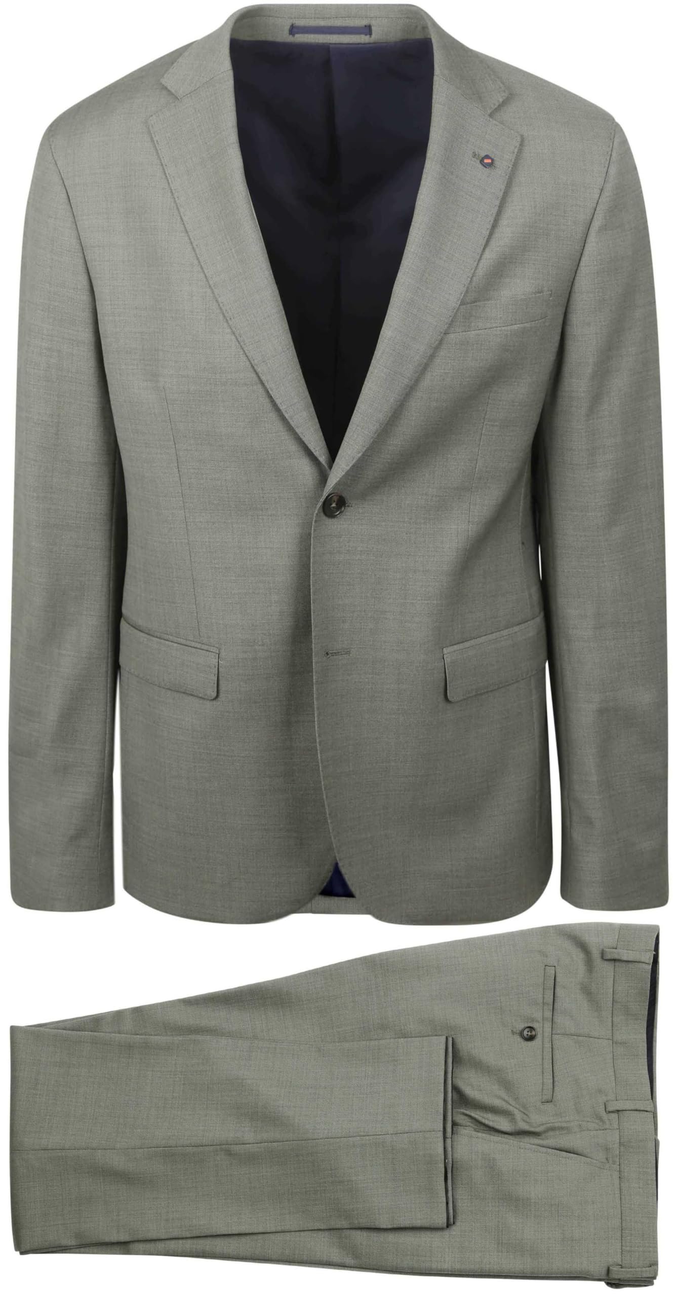 Suitable Toulon Suit Wool - Size - Men's - Clothing - Slim Fit - Wool, Green, 38