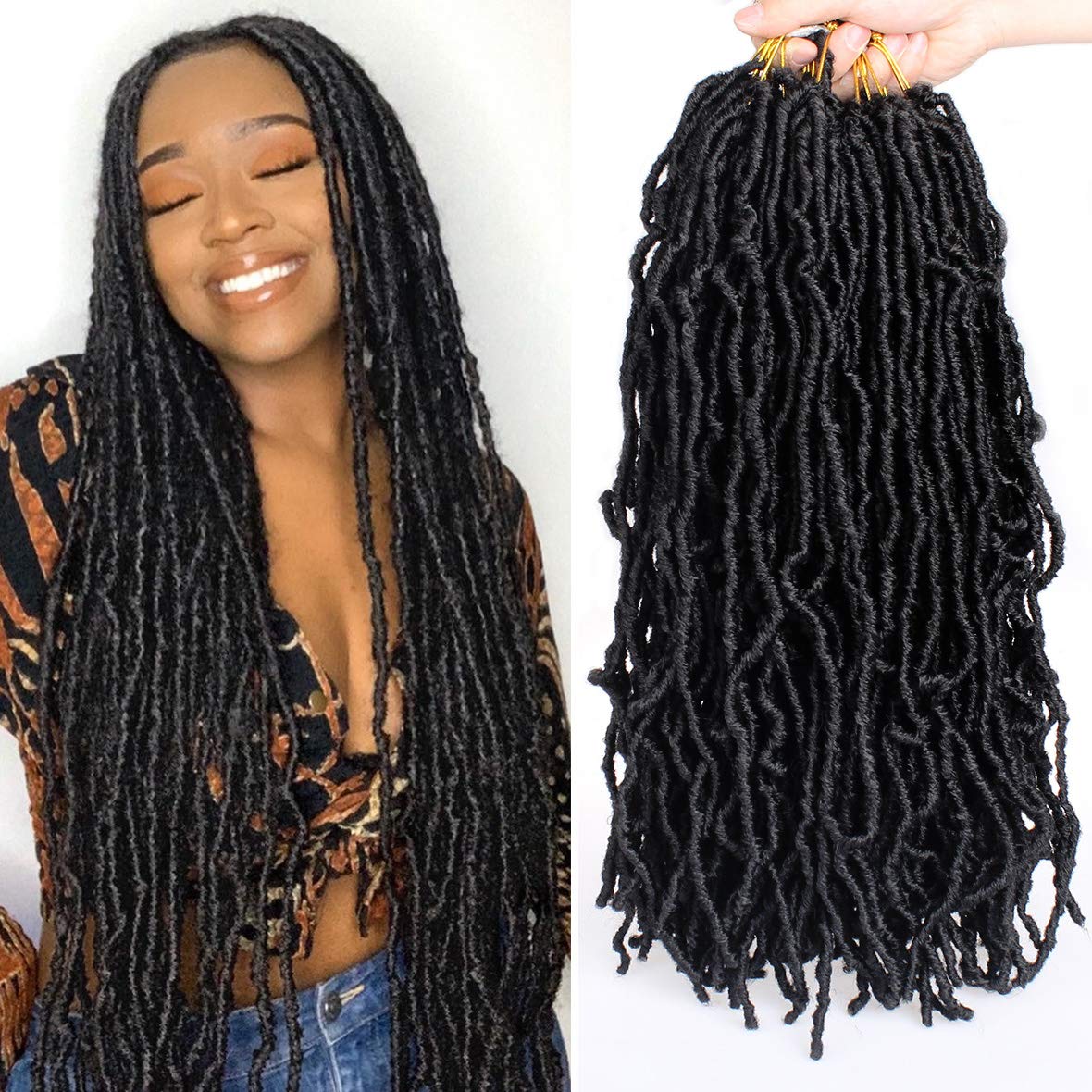 Image of Faux locs black natural hair
