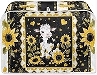 Vista 14 de Bulopur Cubierta de tostadora de 2 rebanadas de pintura de pájaros y flores, tostadora, panificadora, organizador de máquina, bolsa de protección