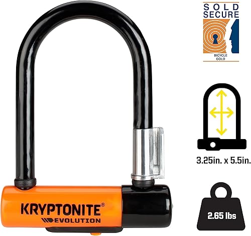 Miniatura 3 de Kryptonite Evolution Mini-5 - Cerradura en U para bicicleta, resistente antirrobo, soporte de montaje de grillete de acero de 0.51 pulgadas y