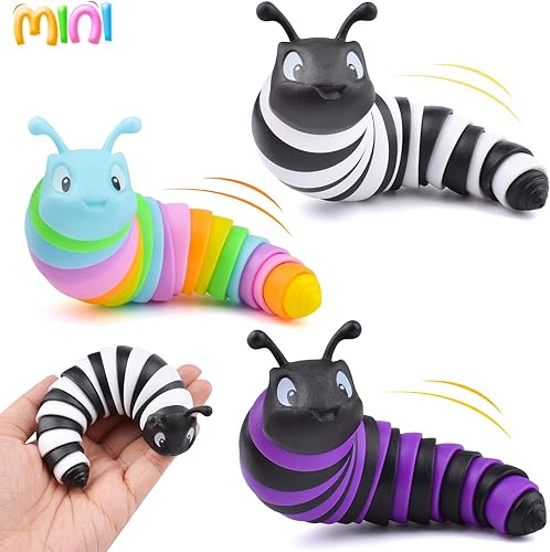 Vilalatfan Juguetes sensoriales para ansiedad de babosas, juguete sensorial para adultos y niños, recuerdos de fiesta, 3 piezas de juguetes