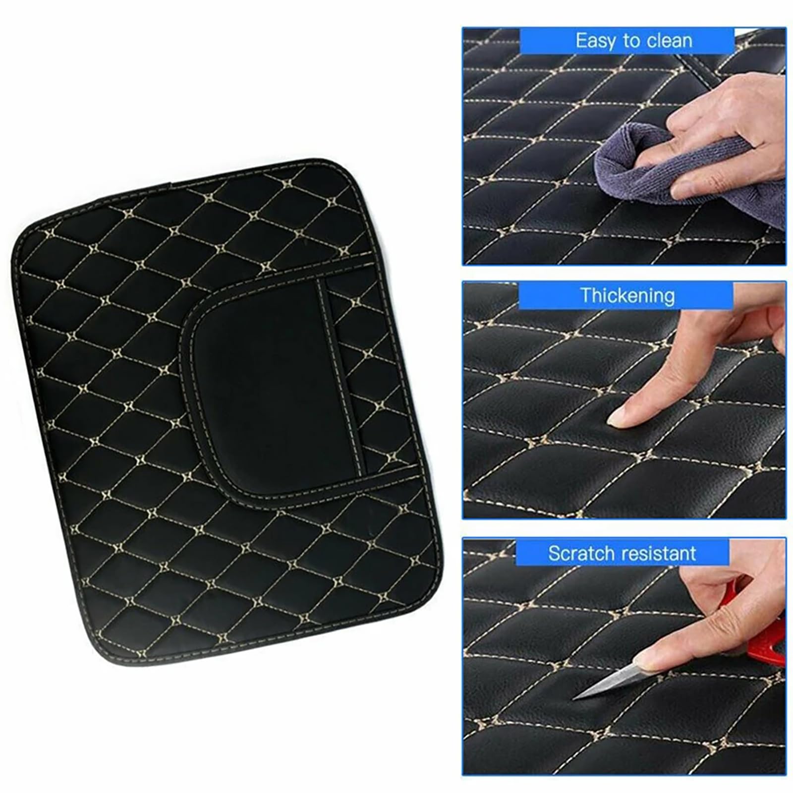 2 Piezas Almohadillas Antipatadas Asiento Coche para Toyota Izoa Vios Prius Reiz, Cuero Respaldo Asiento Trasero Almohadillas Impermeable Protectora Pad Accesorios Interior,C/Red
