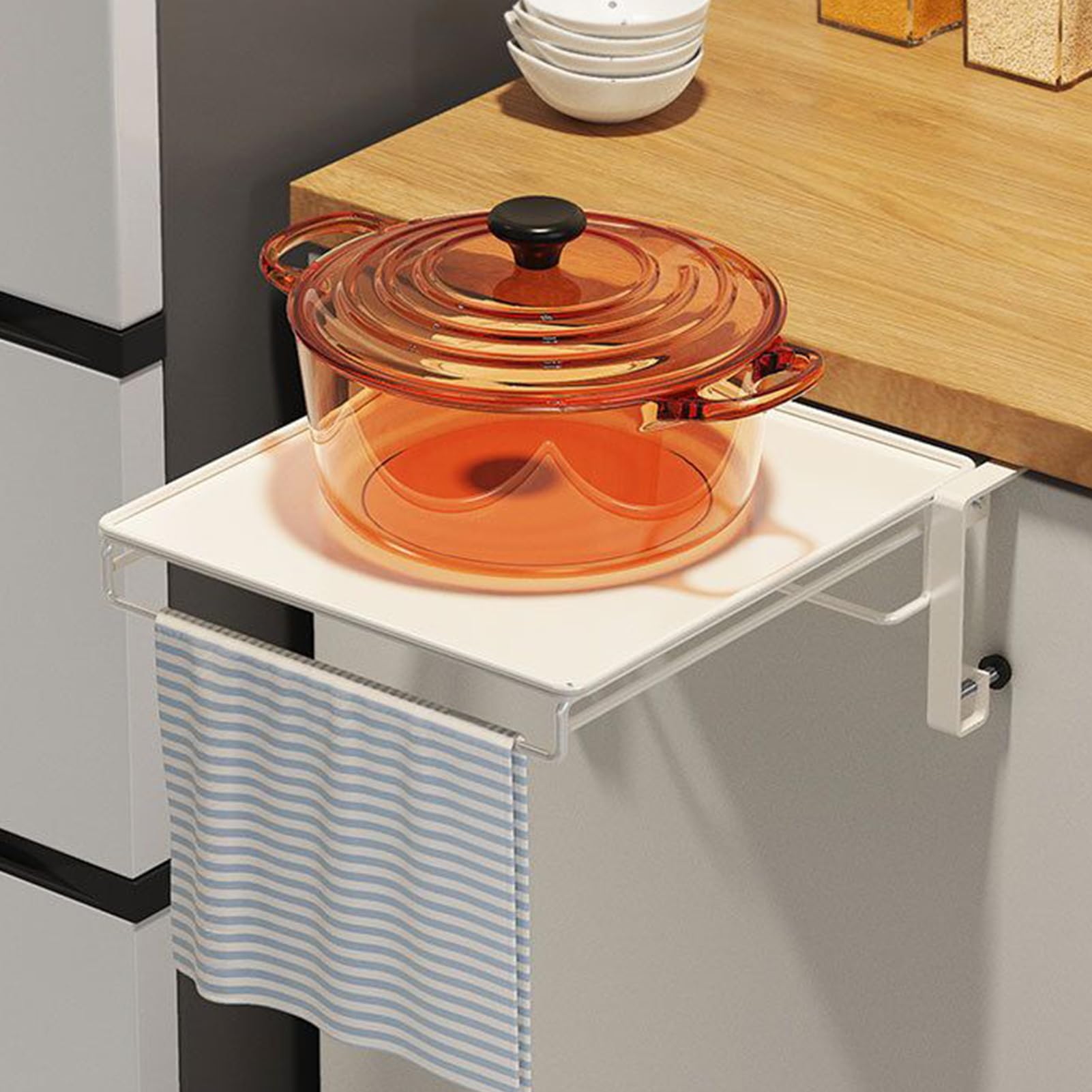 Table Murale Pliable | Plan de Travail Flottant Pliable - Table Flottante pour Buanderie | Pour Buanderie Bureau Cuisine Chambre Camper Appartement Studio Couloir