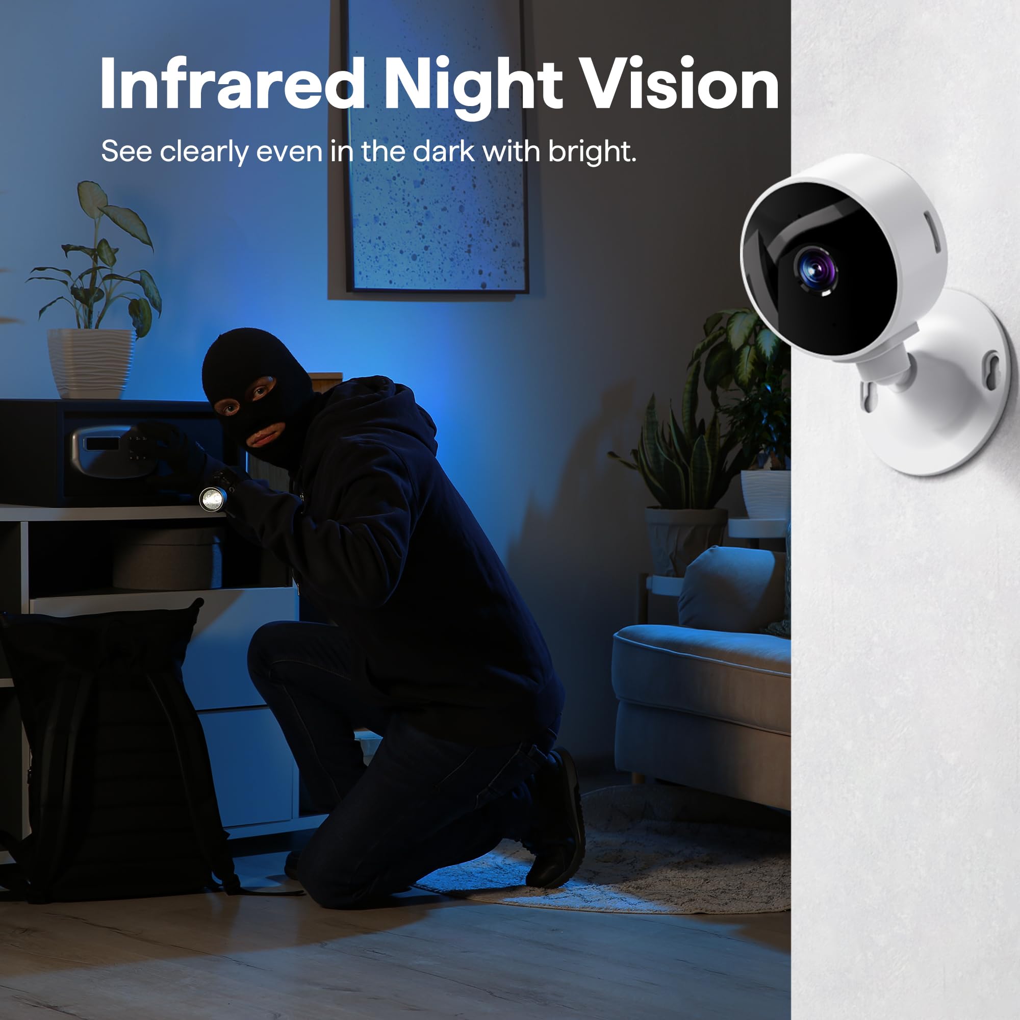 4 Packs Smart Plugs 2 Packs 2K 3MP Smart Camera Both No Hub Required 2 4GHz Wi-Fi Only — view 8