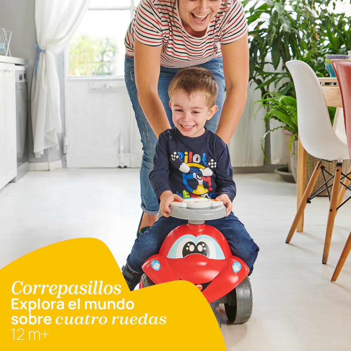 Chicco Andador Correpasillos 2 en 1 Billy El Caminón, Interactivo con Sonidos y Luces, Andador Bebé Primeros Pasos, Juguetes Bebés y Niños De 9 Meses a 3 Años, Amarillo