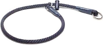 Slip dog collar Training collar Choke collar Dominant dog collar 8mm Polypropylene rope with a snug adjustable stopper/limiter X-Large, Black