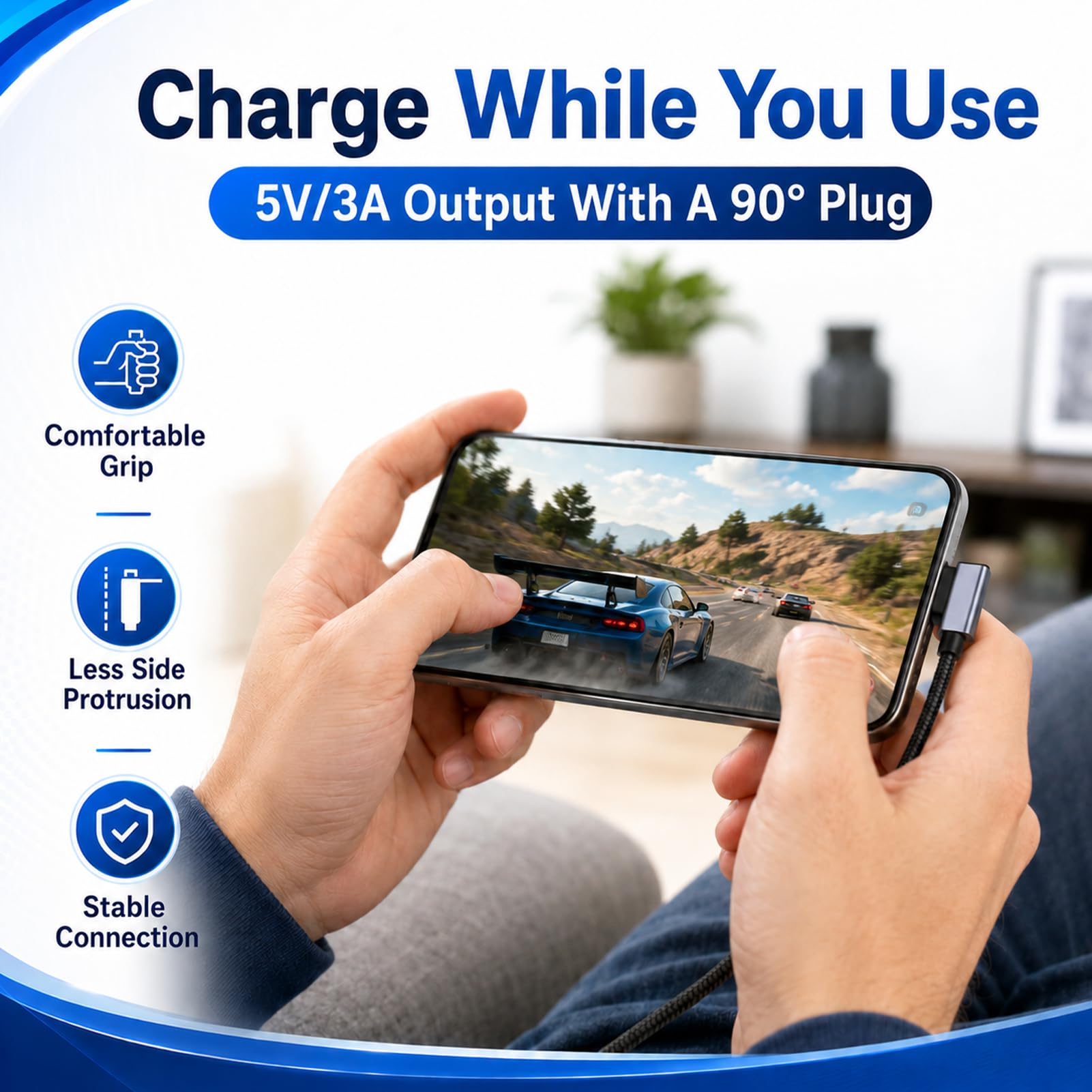 USB-C OTG Kabel, OTG Adapterkabel USB C 30cm 3.0 mit 90 Grad Winkel Typ C Stecker auf USB Buchse Konverter für Smartphone Tablet Laptop MacBook Tastatur Maus Hub Geräte, Datenübertragung bis 5Gbps