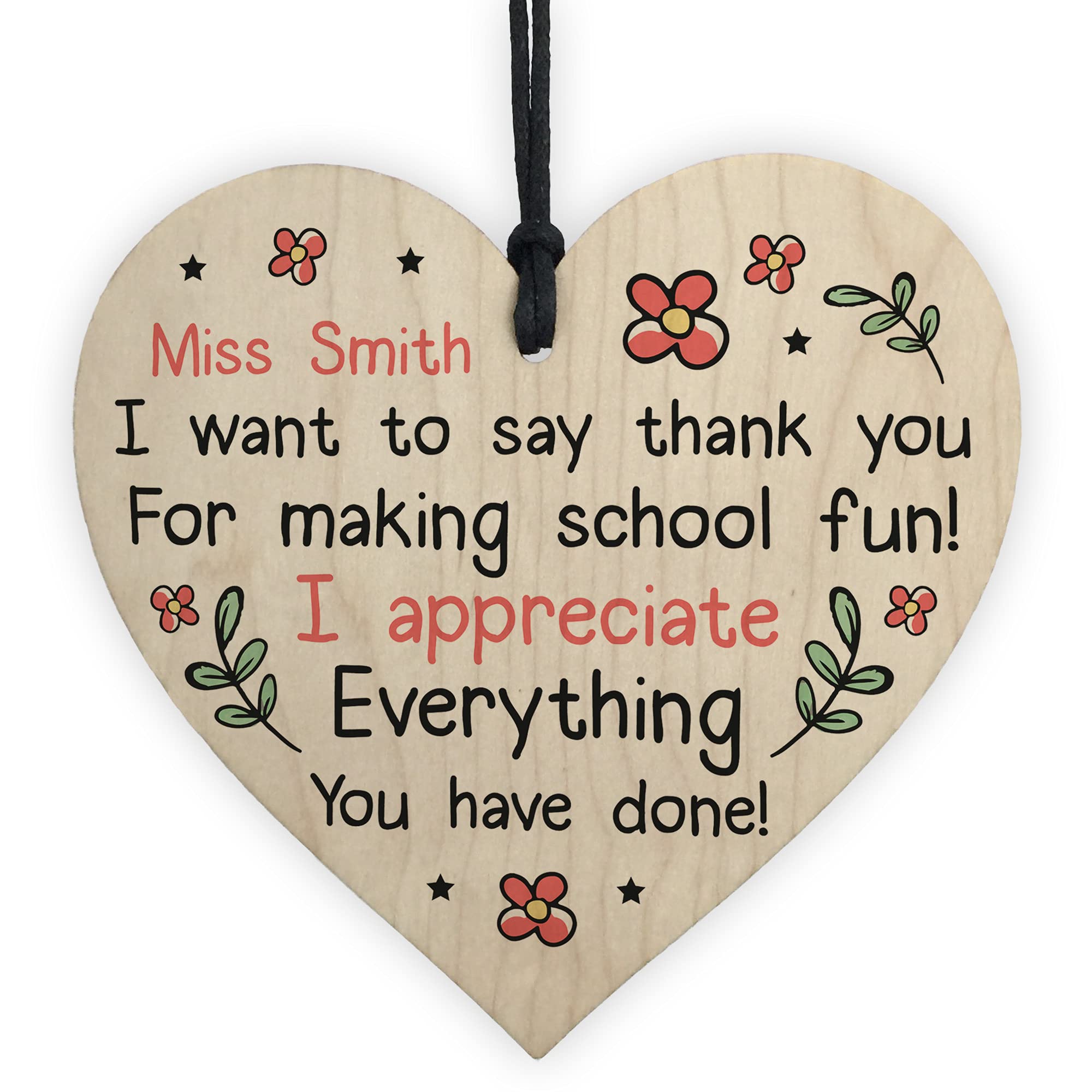Teacher Teaching Assistant Gift Personalised Thank You Gift Leaving School Gift