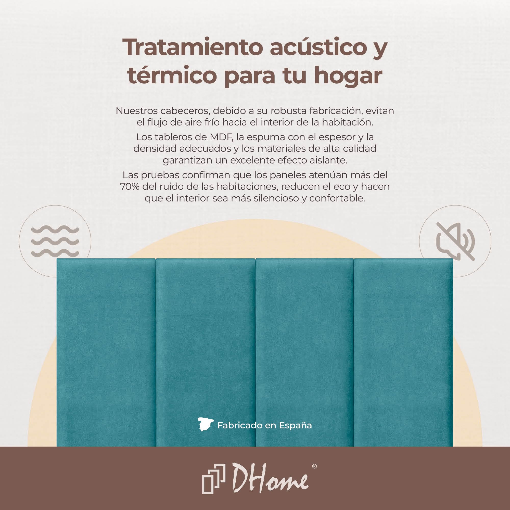 DHOME Testiera Imbottita in Tessuto Aqualine Premium Antimacchia Design Modulare Verticale Autoadesiva Testata Letto Camera da Letto Imbottita (Turchese, 160cm, Altezza 80 cm, x4)