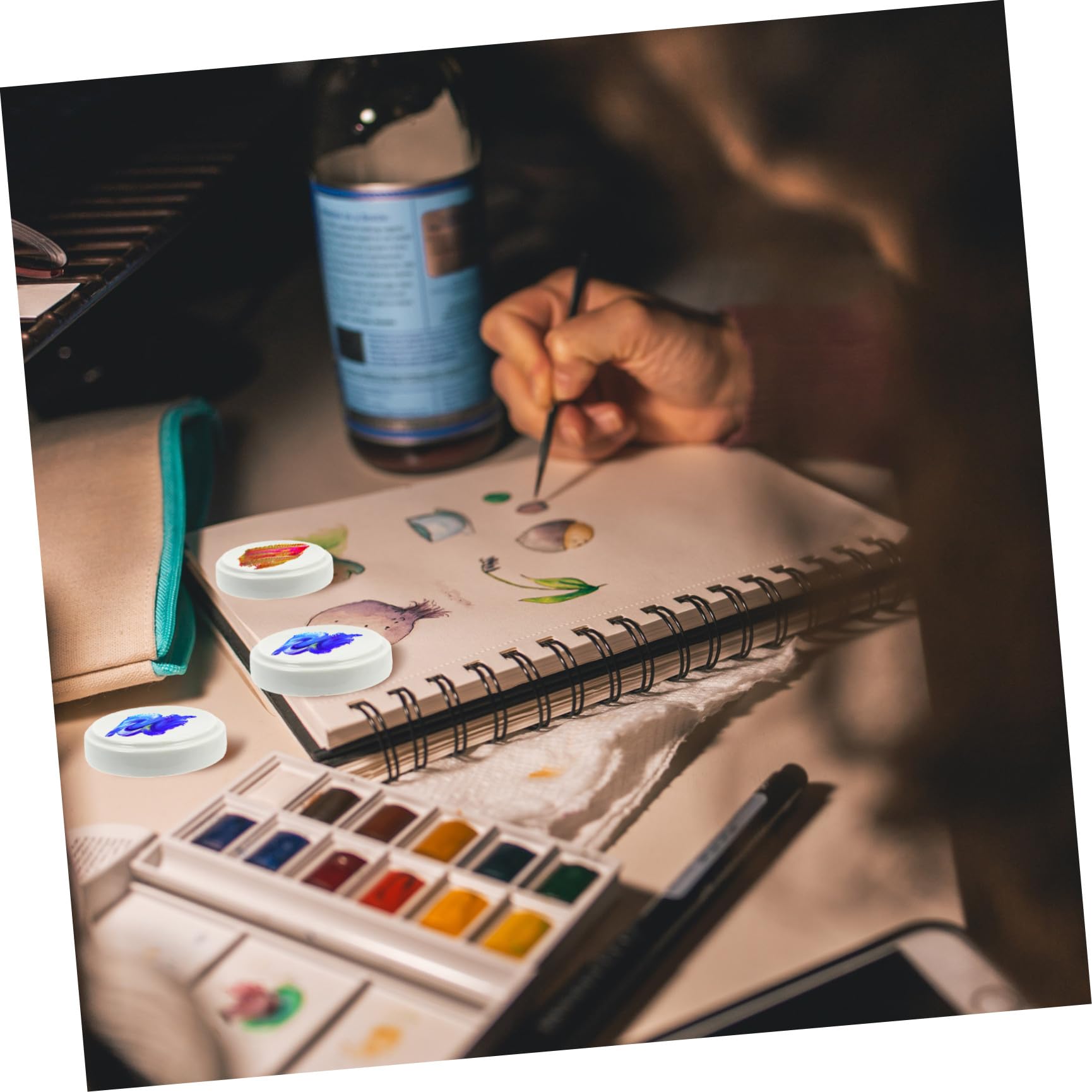 Palette Peinture en Céramique Blanche à Cinq Couches, Grand Format