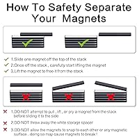 Vista 3 de LOVIMAG Rare Earth Bar Magnets, Waterproof Strong Neodymium Magnets with Epoxy Coating and Double- Sided Adhesive for Fridge, Scientific, Shower