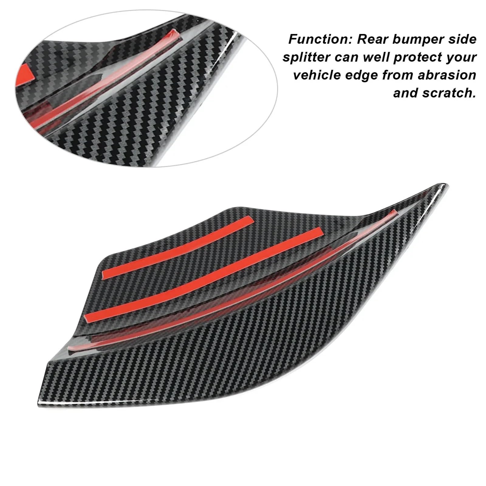 Do klasy A W176 2012-2018 2 szt. Wymiana aerodynamiczna wargi lewego prawego warga ochronna warga deflektora(Carbon Fiber Style)