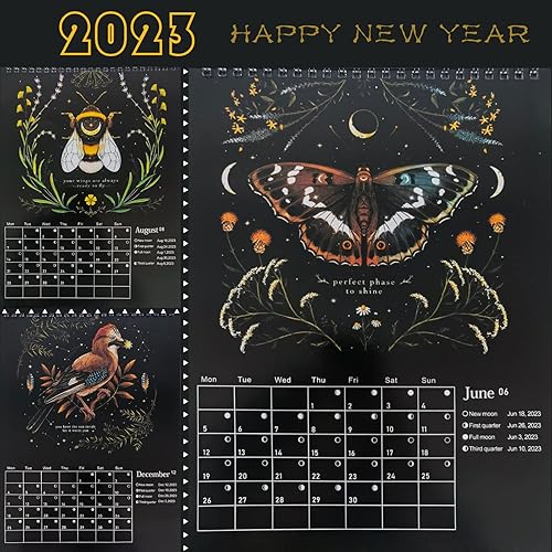 Miniatura 4 de Dark Forest - Calendario lunar 2023 coloridos calendarios para colgar en la pared con 12 ilustraciones originales de 118 x 82 pulgadas calendarios