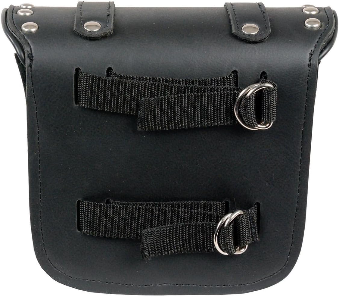Milwaukee Leather SH546 Small Black PVC Studded Motorcycle Sissy Bar Bag - One Size