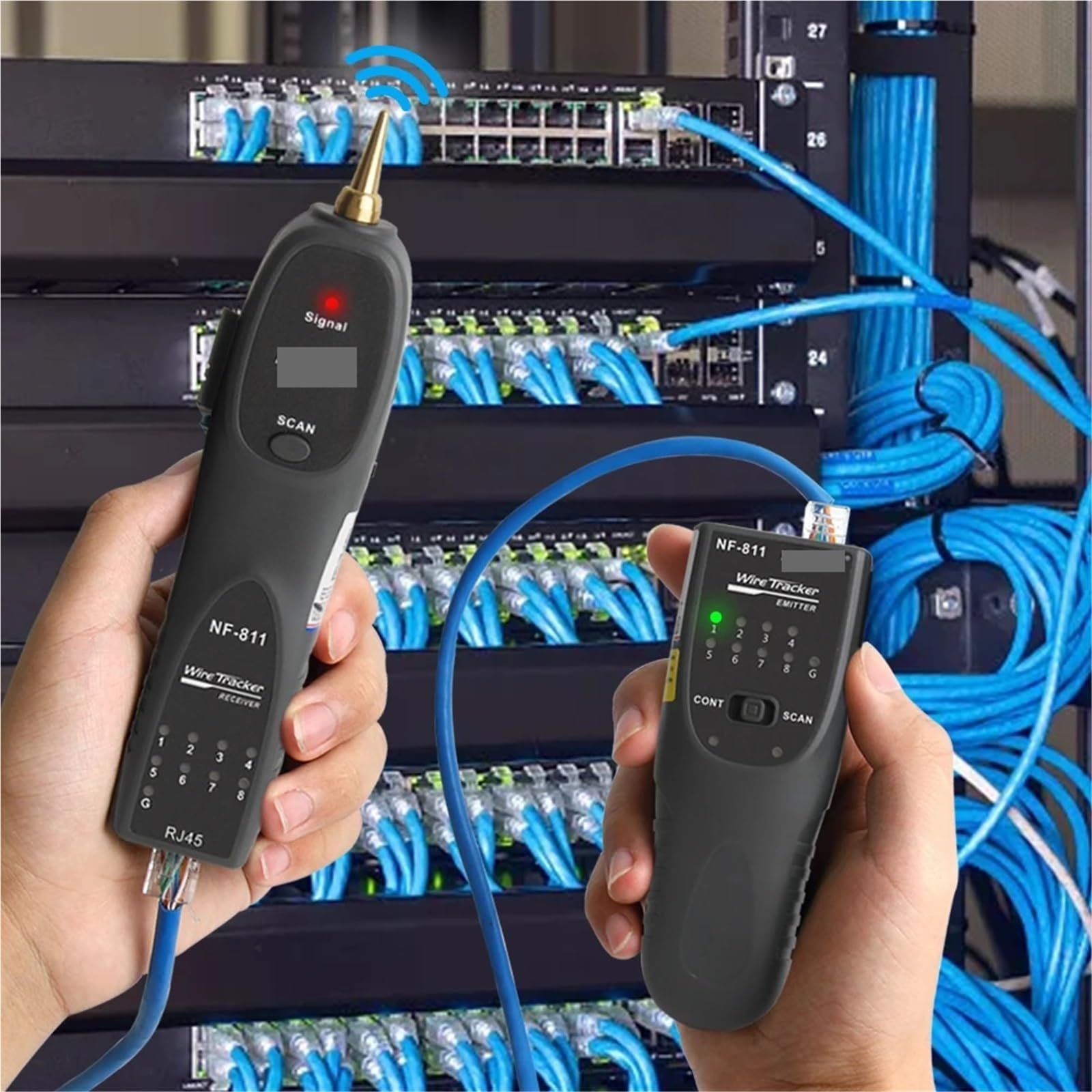 Traqueur de Câble, Testeur de câbles réseau RJ11 RJ45, détecteur téléphoniques, toner, Ethernet, outil test continuité ligne