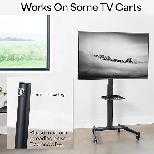 Miniatura 7 de Vivo - Ruedas de rueda de bloqueo roscadas M10 de 2 pulgadas juego de 4 giratorias base de goma freno utilizado para marcos de escritorio de pie