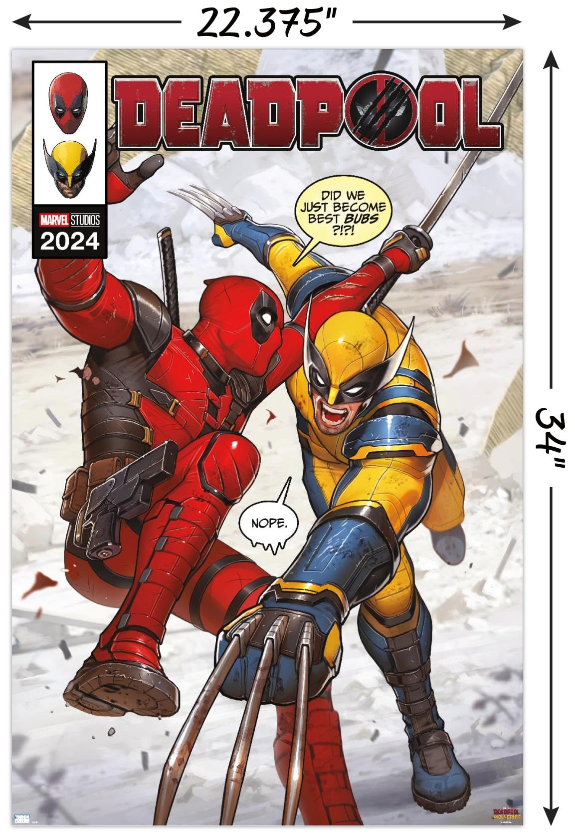 Amazon.com: Marvel Deadpool & Wolverine - Homage Cover #1 Wall