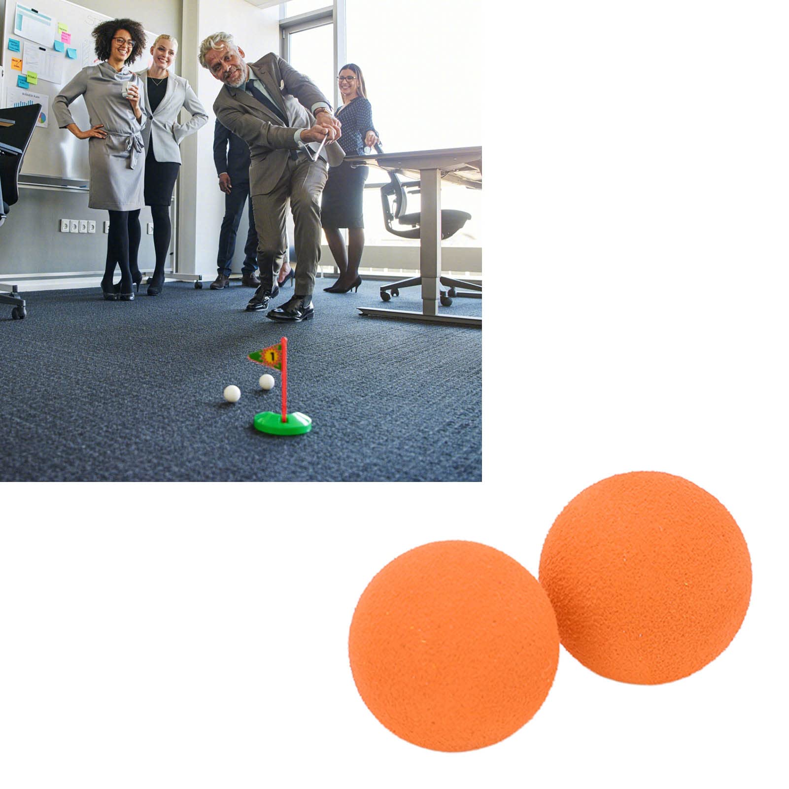 Leapiture 30 Pack EVA Foam Golf Ball Soft Foam Practice Golf Indoor or Outdoor Training Ball Lightweight Game Ball 7 Colors to Choose from(Orange)