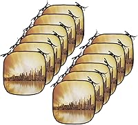 Vista 115 de Lunarable USA Chair Cushion Pad, American Cities Skylines Metropolis Architecture Sketch Style Hand Drawn Art Print, Seat Padding for Kitchen &