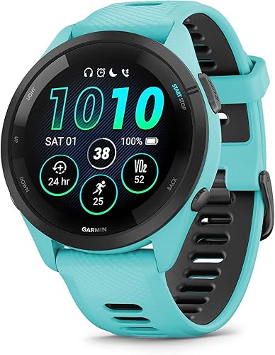 Garmin Forerunner 265 - Reloj inteligente para correr, pantalla AMOLED colorida, métricas de entrenamiento e información de recuperación, color