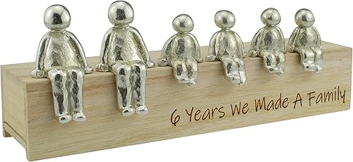 Miniatura 4 de Idea para el 6º aniversario – 6 años hicimos un adorno de metal familiar – Elige tu combinación familiar (3 niños)