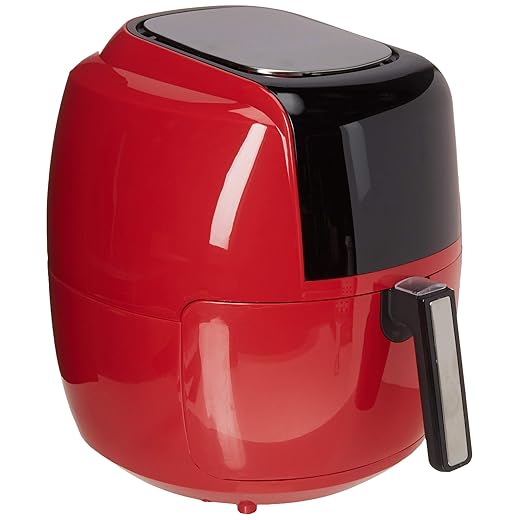 GoWISE USA 5.8-Quart Programmable 8-in-1 Air Fryer XL + Recipe Book (Chili Red)