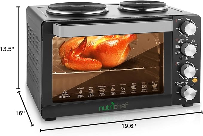 Horno Tostador Eléctrico de Mostrador NutriChef con Rotisser miniatura 2