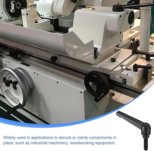 Miniatura 5 de uxcell 4 manijas de palanca de sujeción, perno macho roscado de acero al carbono de óxido negro M8 x 0.984 in, asas ajustables de bloqueo de