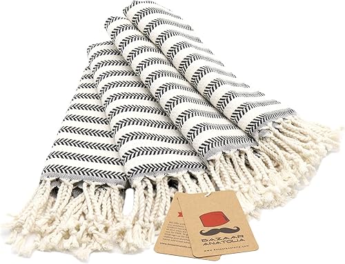 Vista 170 de Bazaar Anatolia Juego de 2 toallas de mano turcas para baño, 39 x 19 pulgadas, algodón, toallas de mano decorativas para cocina, té, yoga, cara