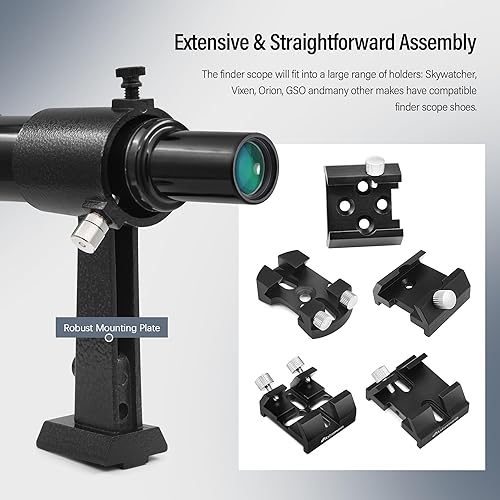 Miniatura 14 de Astromania Buscador de alcance 9x50, ángulo recto de imagen correcta, buscador de telescopio óptico, totalmente multicapa para telescopio