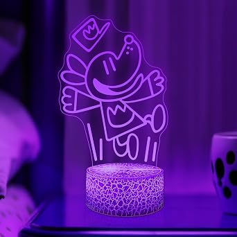 Officially Licensed Dog Man Night Light - 7 Color LED 3D Illusion Lamp with Removable Base & USB/Battery Power, Kids Bedroom Decor, Book & Movie Fan Birthday Christmas Gift for Boys & Girls