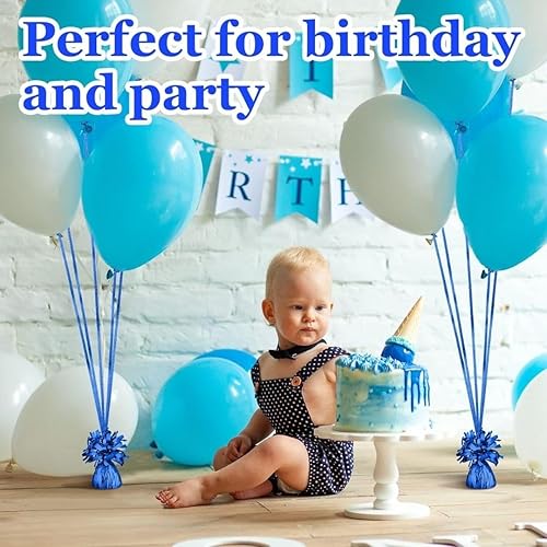 Miniatura 3 de Amscan Peso del globo de aluminio, 6 onzas, azul