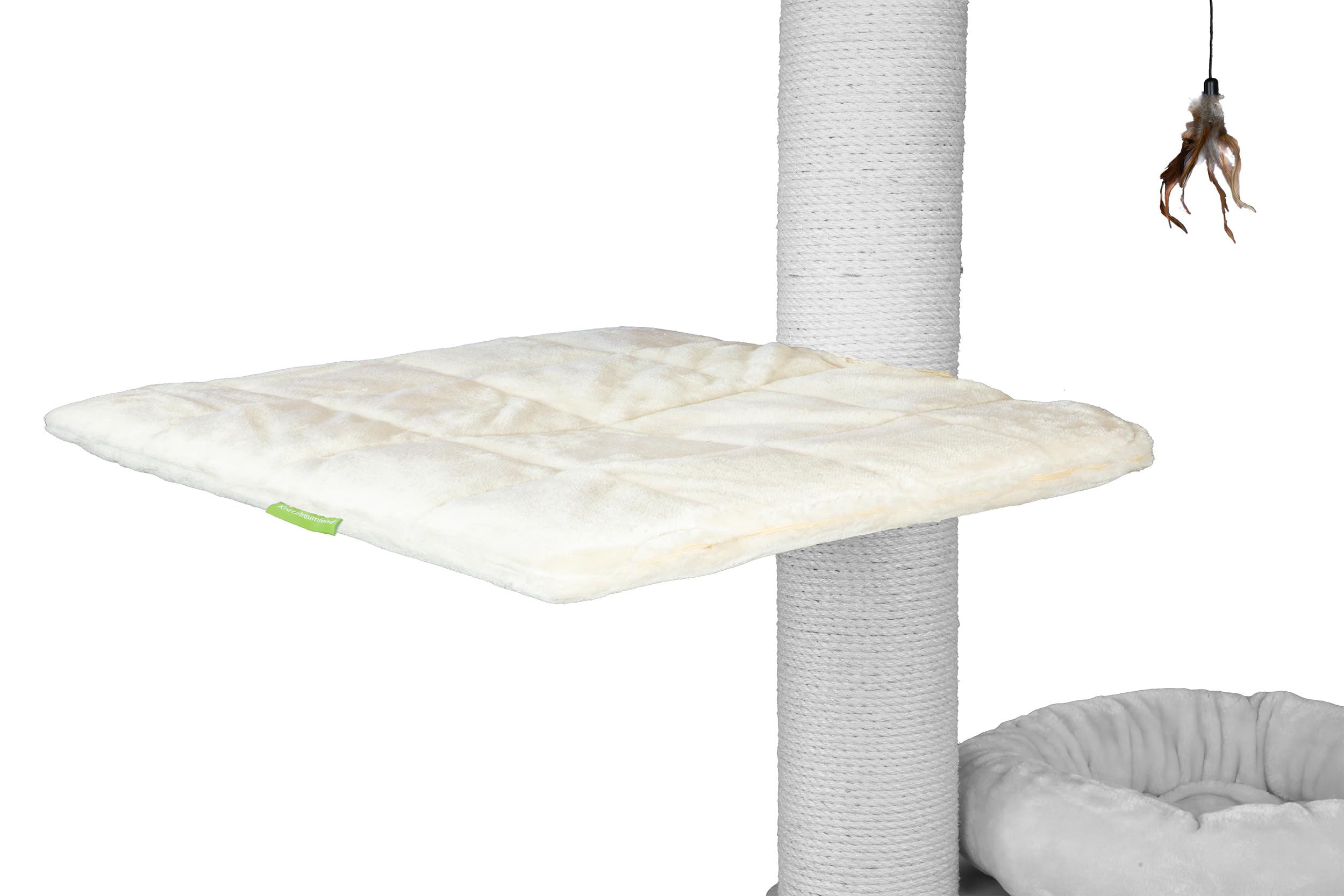Kratzbaumland Ersatzbezug passend für Natural Paradise Liegemulde eckig Ersatzteil (1 Stück)(Creme - Edelplüsch)