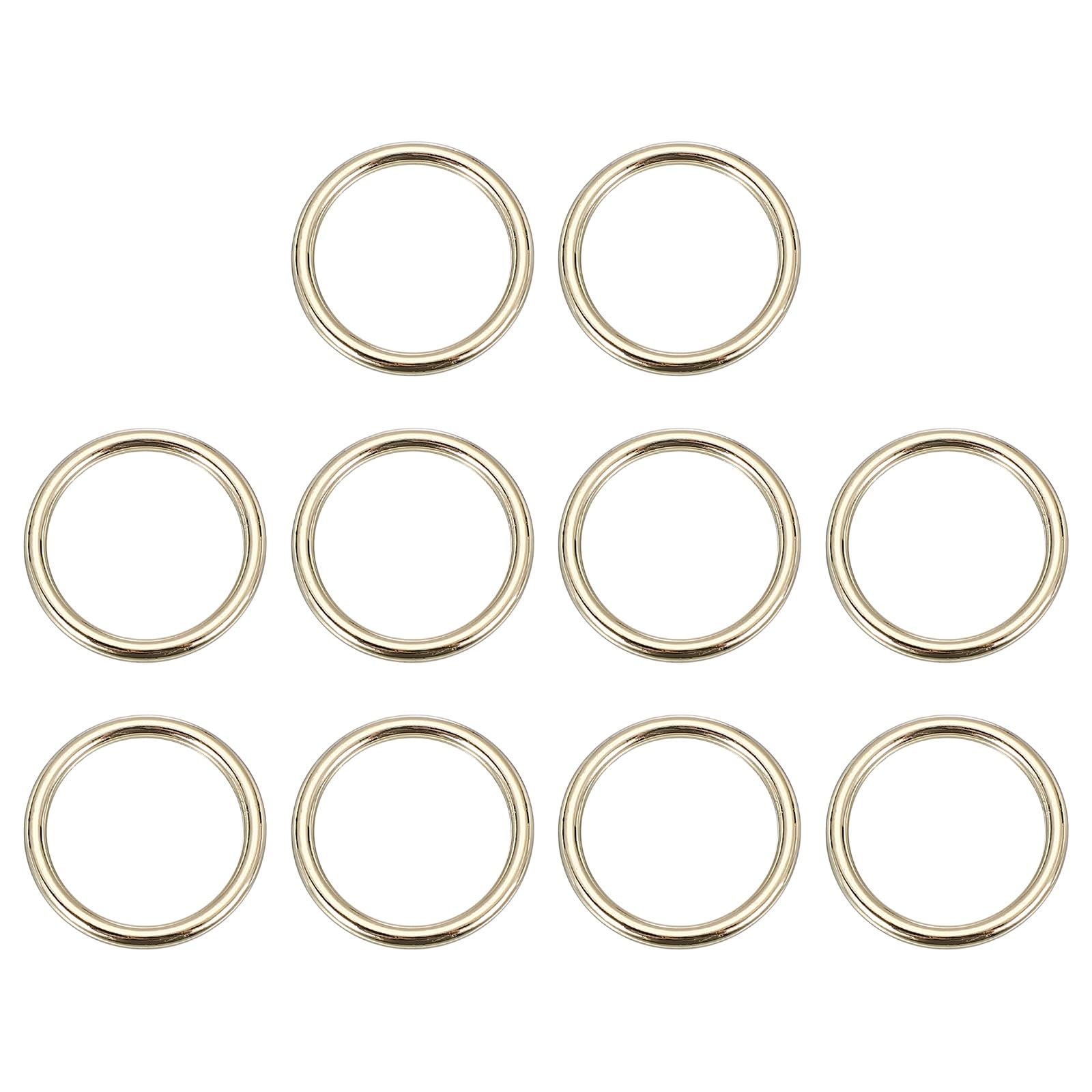 PATIKIL Metal O Rings 20mm / 0.8", 10 Pack Electroplated Zinc Alloy O Ring Buckle Seamless Welded Round Rings for Bag Purse Belts Hardware DIY Craft Dog Leashes, Gold