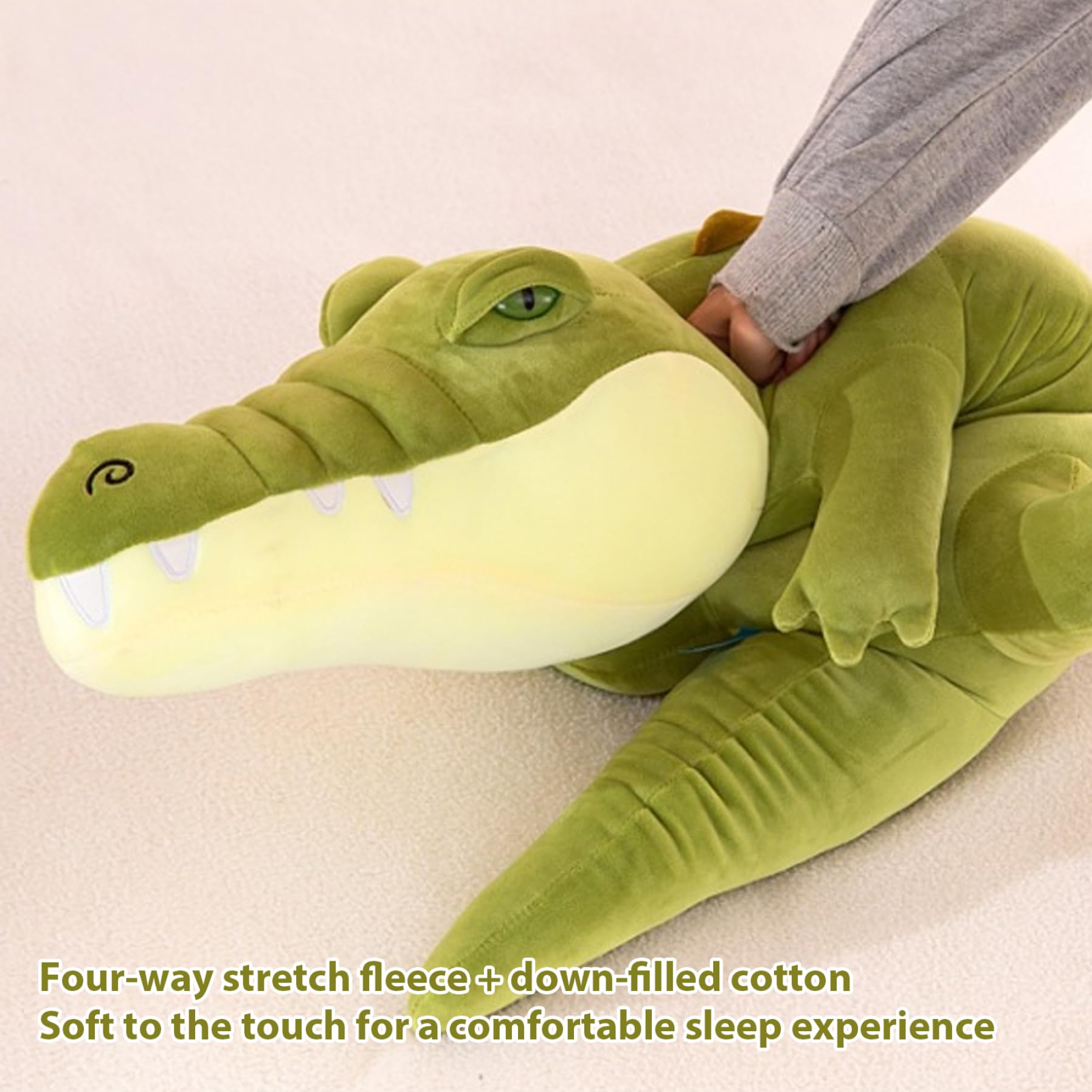 Peluche Alligatore, Peluche Coccodrillo Gigante da 47 Pollici, Coccodrillo Morbido e Realistico da abbracciare o Decorare.