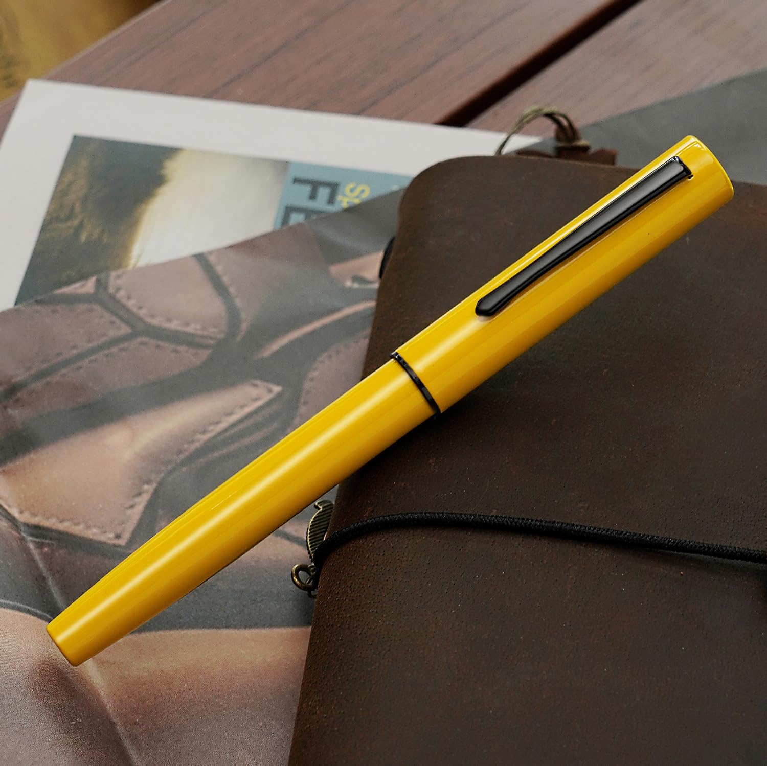 Hongdian C1 Fountain Pen Extra Fine Nib, Dark Green & Classic Retro Design Metal Pen with Ink Converter - Image 4